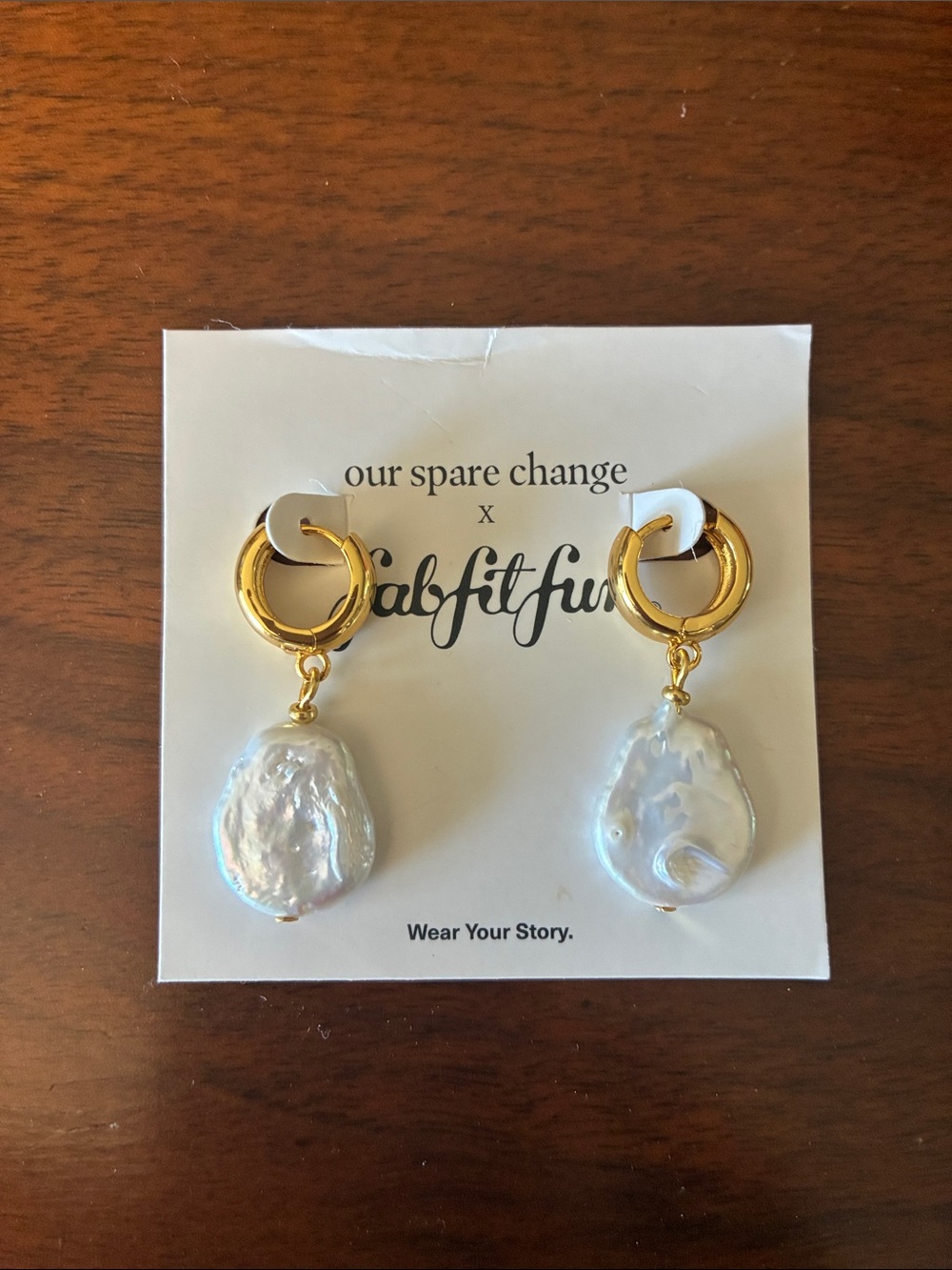 Gold Hoop Earrings with Freshwater Pearl Drops